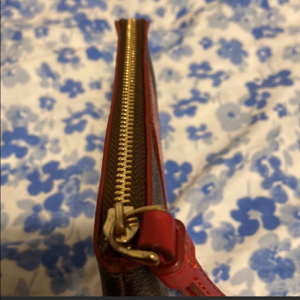 Coach Zip Wristlet with red strap - Picture 9 of 9